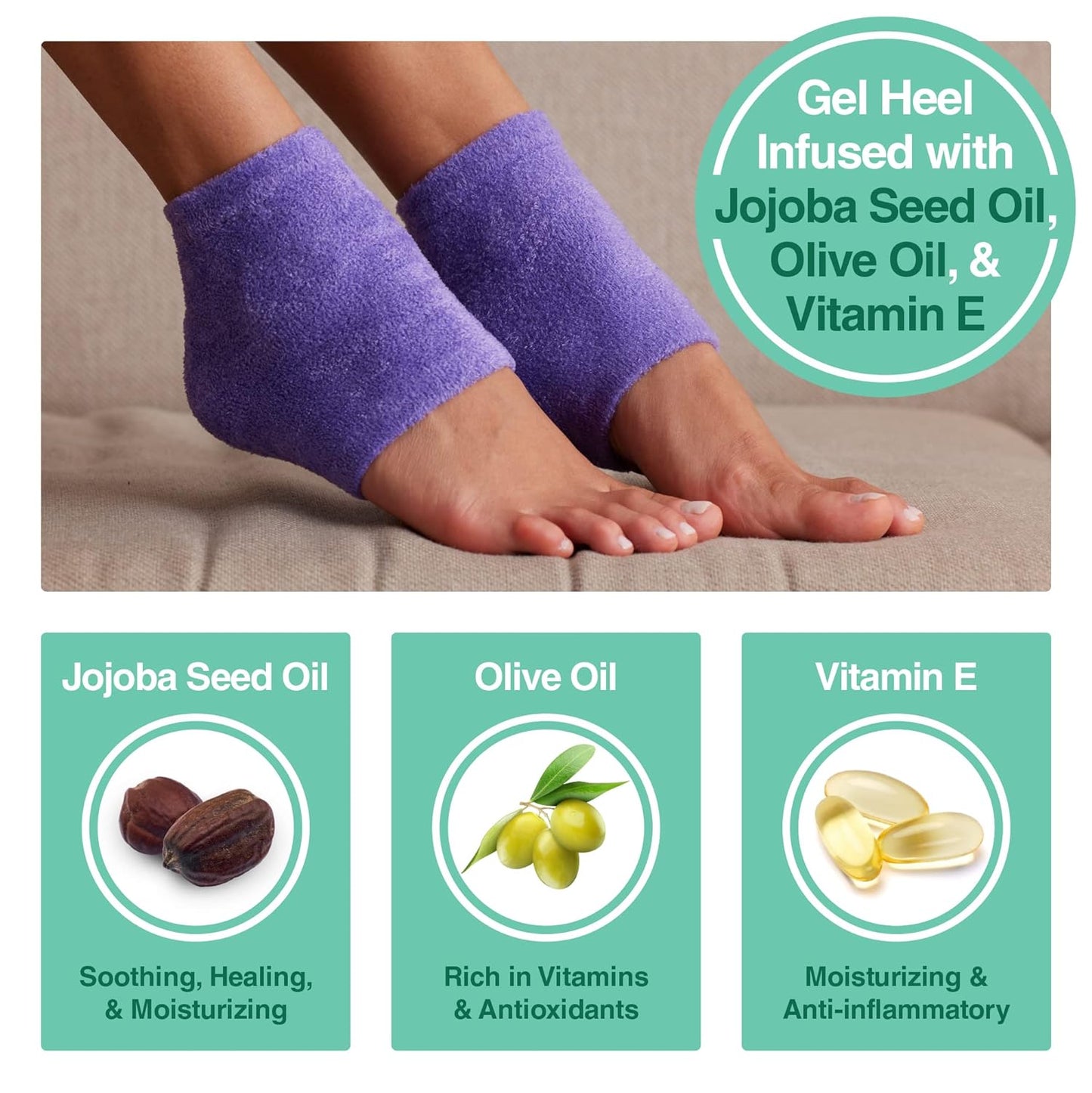 Moisturizing Gel Socks - 2 Pairs